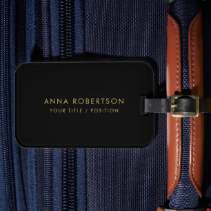 Modern minimalistisches Schwarz Gold Professionell Gepäckanhänger