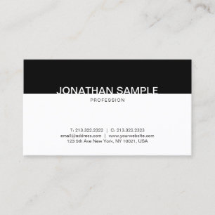 Modern minimalistisches Schwarz-Weiß sauber elegan Visitenkarte