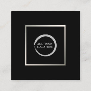 Modern minimalistisches, schwarzes, einfaches Logo Quadratische Visitenkarte