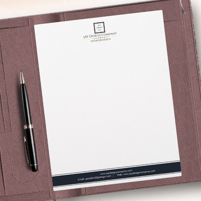 Modern Minimalistisches Schwarzes Grenzlogo Briefbogen (Von Creator hochgeladen)