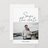 Modern Minimalistisches Script Foto Save the Date  (Vorne/Hinten)