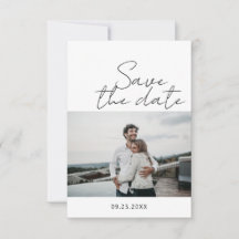 Modern Minimalistisches Script Foto Save the Date 
