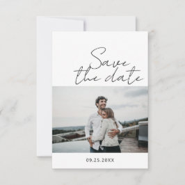 Modern Minimalistisches Script Foto Save the Date 