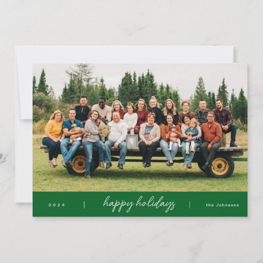 Modern Minimalistisches Script Grün Weihnachten (Vorderseite)