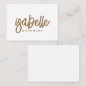 Modern Minimalistisches Script Monogram Gold Black Mitteilungskarte (Vorne/Hinten)