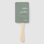Modern Minimalistisches Script-Sage Green | Hochze Fächer (Vorderseite)