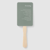 Modern Minimalistisches Script-Sage Green | Hochze Fächer (Rückseite)