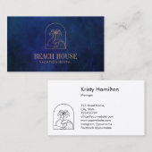 MODERN MINIMALISTISCHES Strandhaus mieten Visitenkarte (Vorne/Hinten)