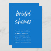 Modern Minimalistisches True Blue Brautparty Einladung (Vorne/Hinten)