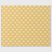 Modern Minimalistisches Weihnachts-Gold-Monogramm- Geschenkpapier (Flach)