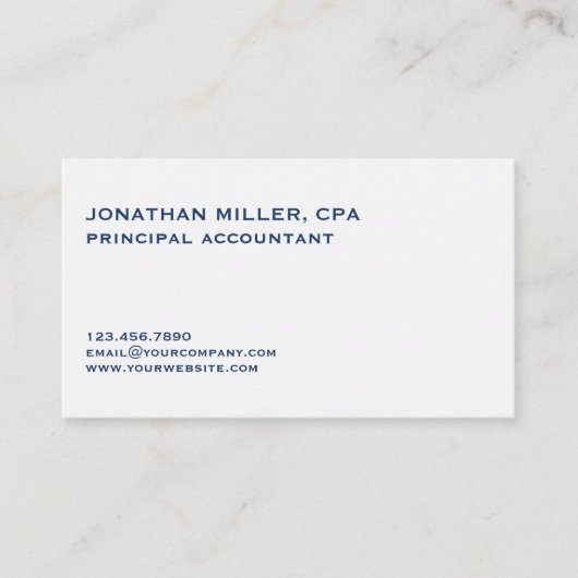 Modern Minimalistisches Weißes Logo Visitenkarte (Vorderseite)