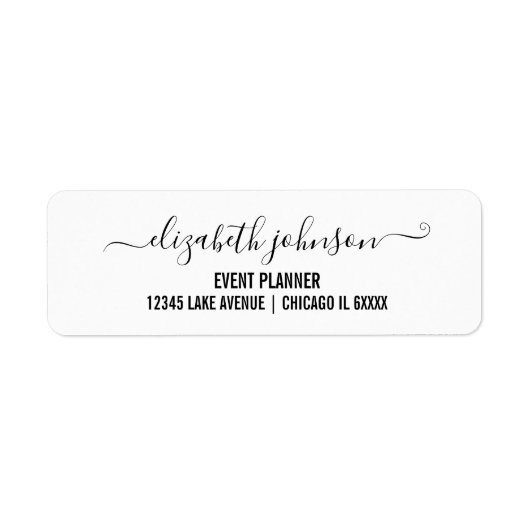 Modern Minimalistisches White Address Label (Vorne)