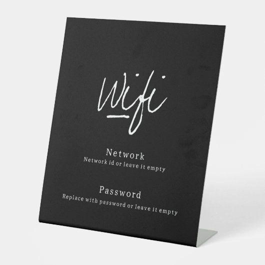 Modern Minimalistisches WLAN-Netzwerkkennwort Sockelschild (Vorderseite)