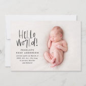Modern minimalrosa Foto gebären Ankündigung (Vorderseite)