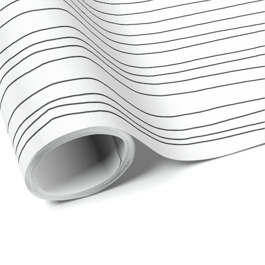 Modern Minimum Unvollkommene Lines Black and White Geschenkpapier (Rolleneckpunkt)