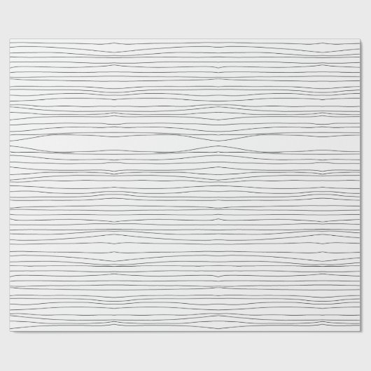 Modern Minimum Unvollkommene Lines Black and White Geschenkpapier (Flach)