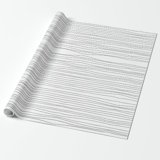 Modern Minimum Unvollkommene Lines Black and White Geschenkpapier (Ungerollt)