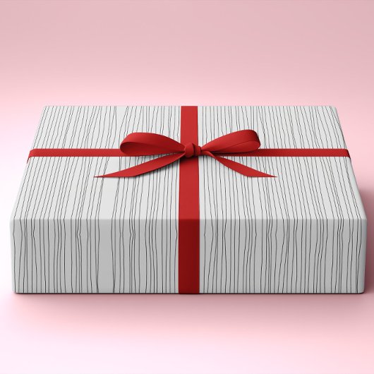 Modern Minimum Unvollkommene Lines Black and White Geschenkpapier