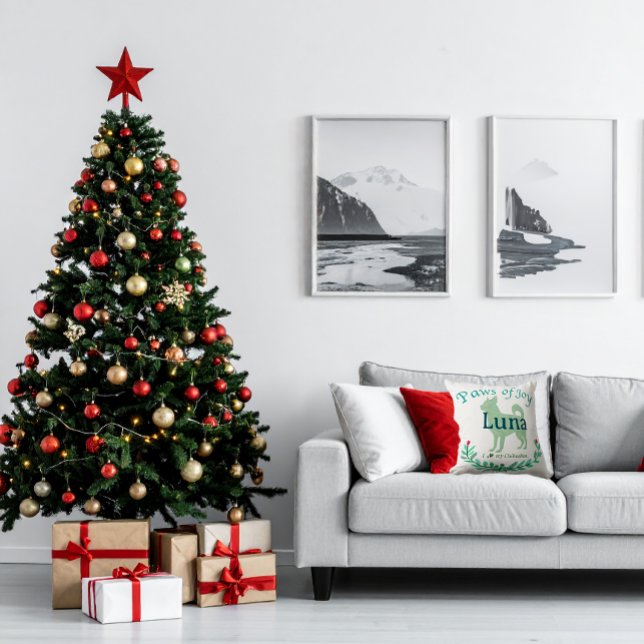 Modern Mint Chihuahua | Personalized Christmas Kissen (Von Creator hochgeladen)