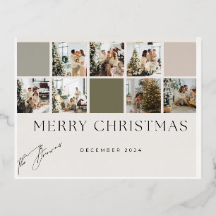 Modern Mint frohe Weihnachtsreise Post Card Folien Feiertagspostkarte