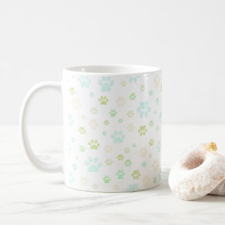 Modern Mint & Grauer Pfotenabdruck  Kaffeetasse