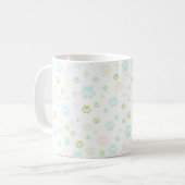 Modern Mint & Grauer Pfotenabdruck  Kaffeetasse (Vorderseite Links)