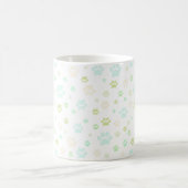 Modern Mint & Grauer Pfotenabdruck  Kaffeetasse (Mittel)