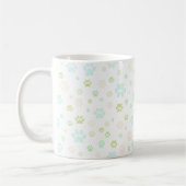 Modern Mint & Grauer Pfotenabdruck  Kaffeetasse (Links)