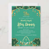 Modern Mint Green and Gold Festive Ramadan Iftar Einladung (Vorderseite)