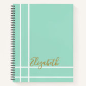 Modern Mint Green Custom Name Minimalist Notizblock (Vorderseite)