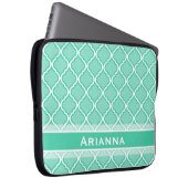 Modern Mint Green marokkanischen Trellis Laptopschutzhülle (Vorne Rechts)