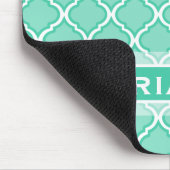 Modern Mint Green marokkanischen Trellis Mousepad (Ecke)