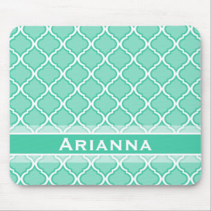 Modern Mint Green marokkanischen Trellis Mousepad