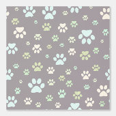Modern Mint & Grey Paw Print Nursery  Tapete (Vorderseite)
