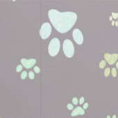 Modern Mint & Grey Paw Print Nursery  Tapete (Naht)