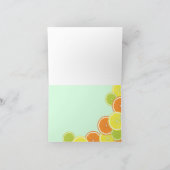 Modern Minze Green Citrus Frucht Danke Karte (Innenseite)