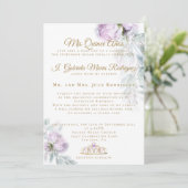 Modern Mis Quince Años Einladung (Stehend Vorderseite)