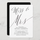 Modern Miss an Mrs. Brautparty Einladung (Vorne/Hinten)