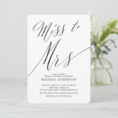 Modern Miss an Mrs. Brautparty Einladung (Stehend Vorderseite)