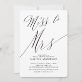 Modern Miss an Mrs. Brautparty Einladung (Vorderseite)