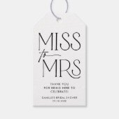 Modern Miss an Mrs. Brautparty Geschenkanhänger (Vorderseite)