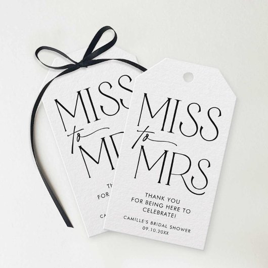 Modern Miss an Mrs. Brautparty Geschenkanhänger