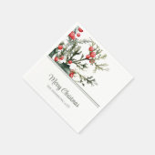 Modern Mistletoe Frohe Weihnachten Serviette (Ecke)