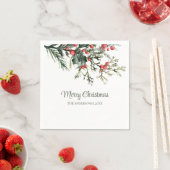 Modern Mistletoe Frohe Weihnachten Serviette (Beispiel)