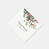 Modern Mistletoe Frohe Weihnachten Serviette (Ecke)