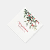 Modern Mistletoe Frohe Weihnachten Serviette (Ecke)