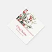 Modern Mistletoe Frohe Weihnachten Serviette (Ecke)