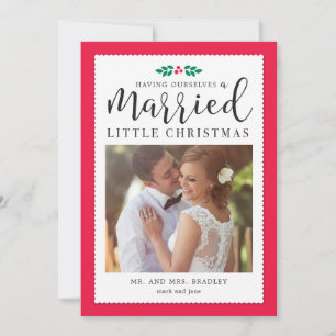 Modern Mistletoe Newlywed Christmas Holiday Card Feiertagskarte