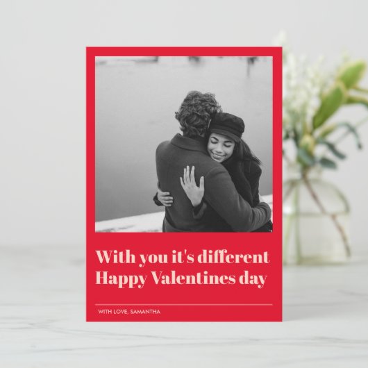 Modern mit dir ist es anders | Valentines Foto (Stehend Vorderseite)