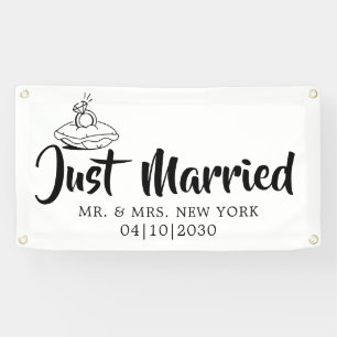 Modern mit Herz Hochzeit auf Amerikanisch Banner